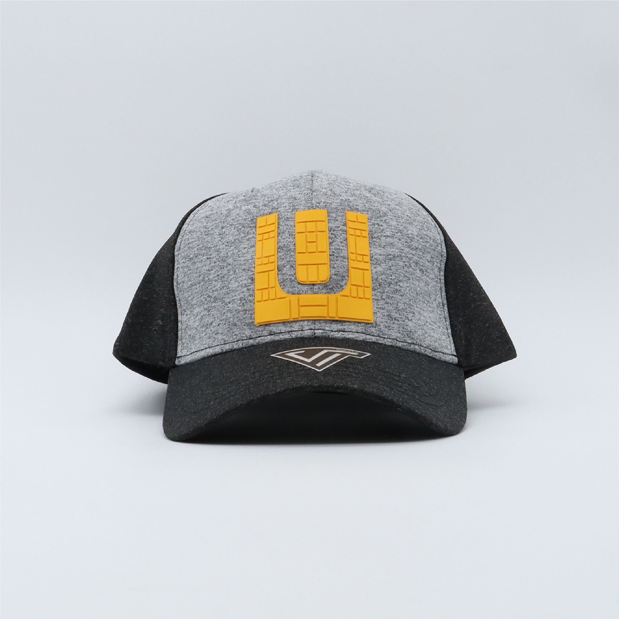 Gorra gris ajustable (Logo amarillo).